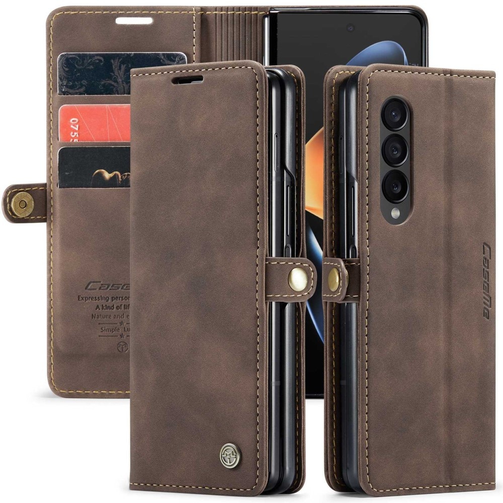 Funda delgada con solapa Samsung Galaxy Z Fold 4 marrón