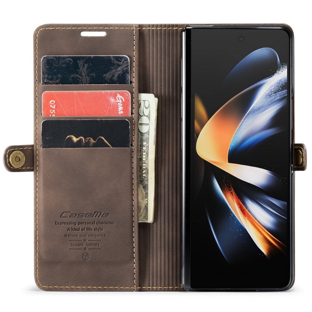 Funda delgada con solapa Samsung Galaxy Z Fold 4 marrón