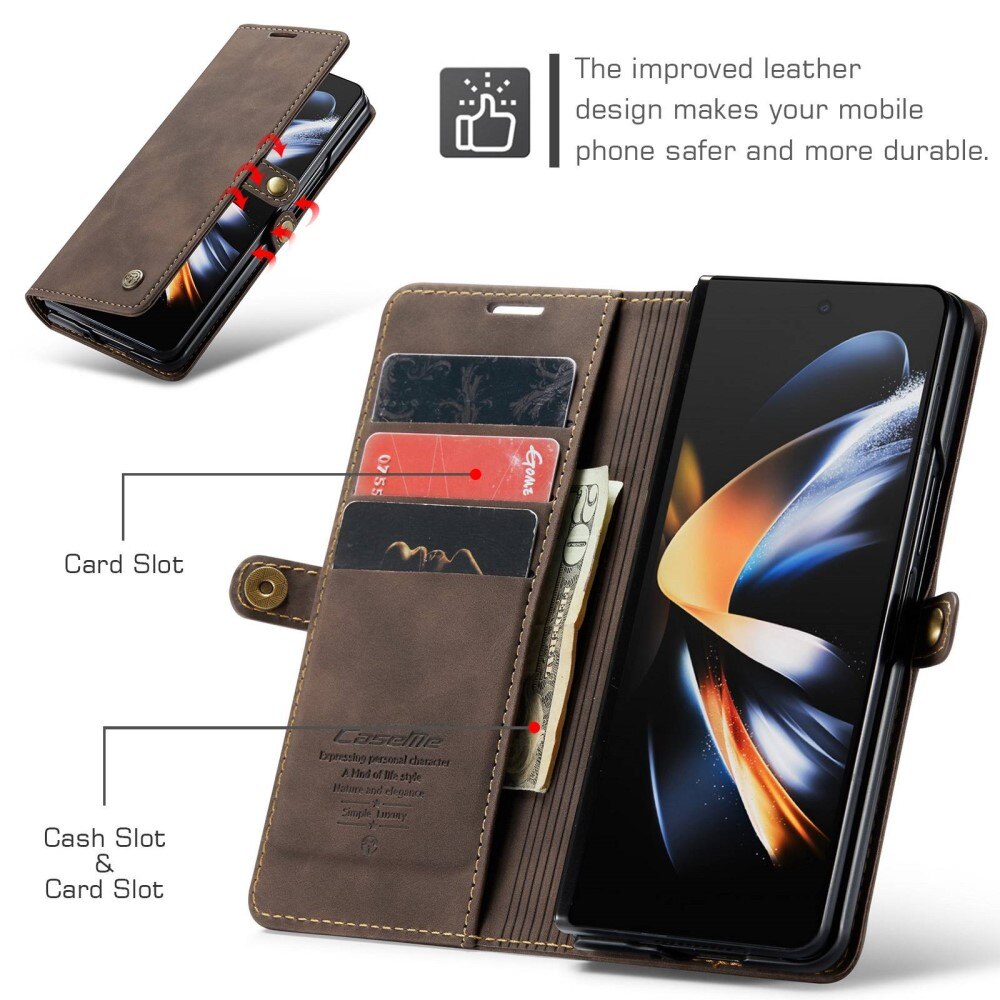 Funda delgada con solapa Samsung Galaxy Z Fold 4 marrón