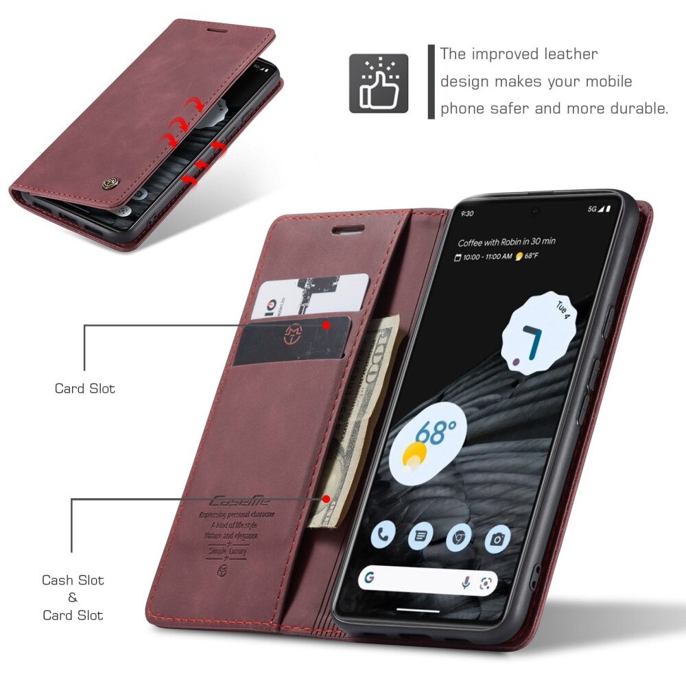 Funda delgada con solapa Google Pixel 7 Rojo