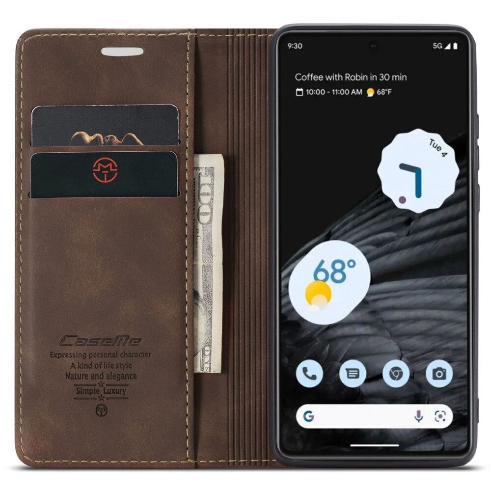 Funda delgada con solapa Google Pixel 7 marrón