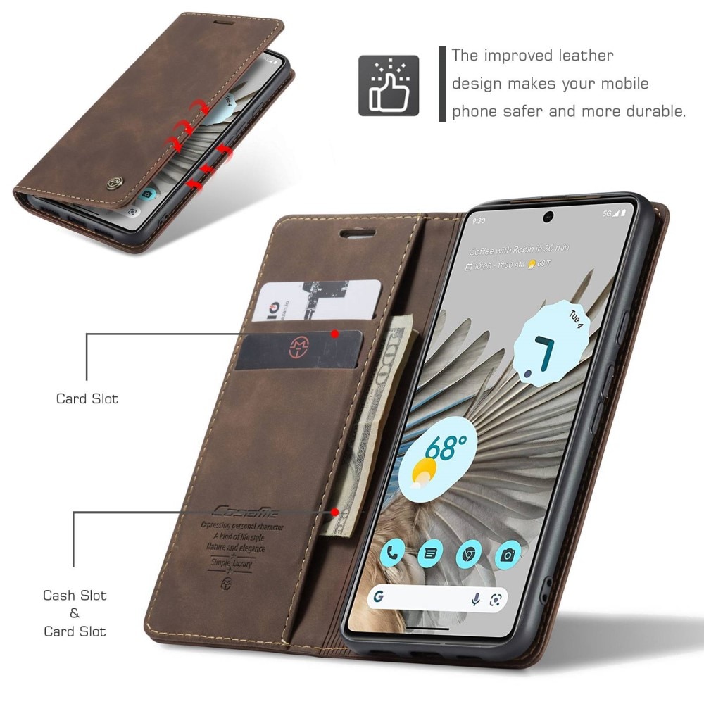 Funda delgada con solapa Google Pixel 7 Pro Marrón