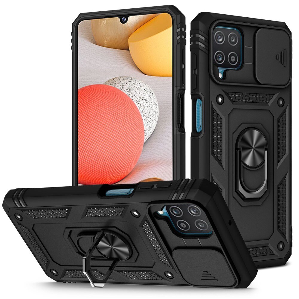 Funda híbrida Ring y Protector Cámara Samsung Galaxy A42 5G Negro