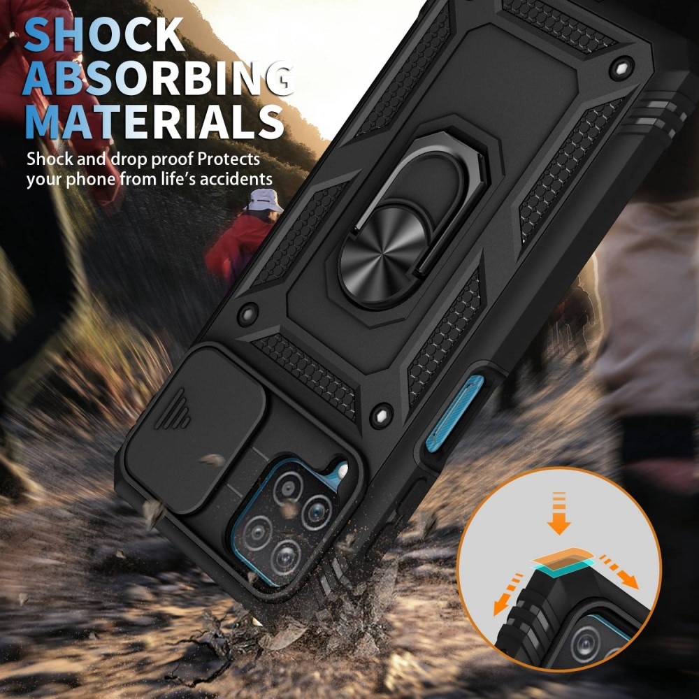 Funda híbrida Ring y Protector Cámara Samsung Galaxy A42 5G Negro