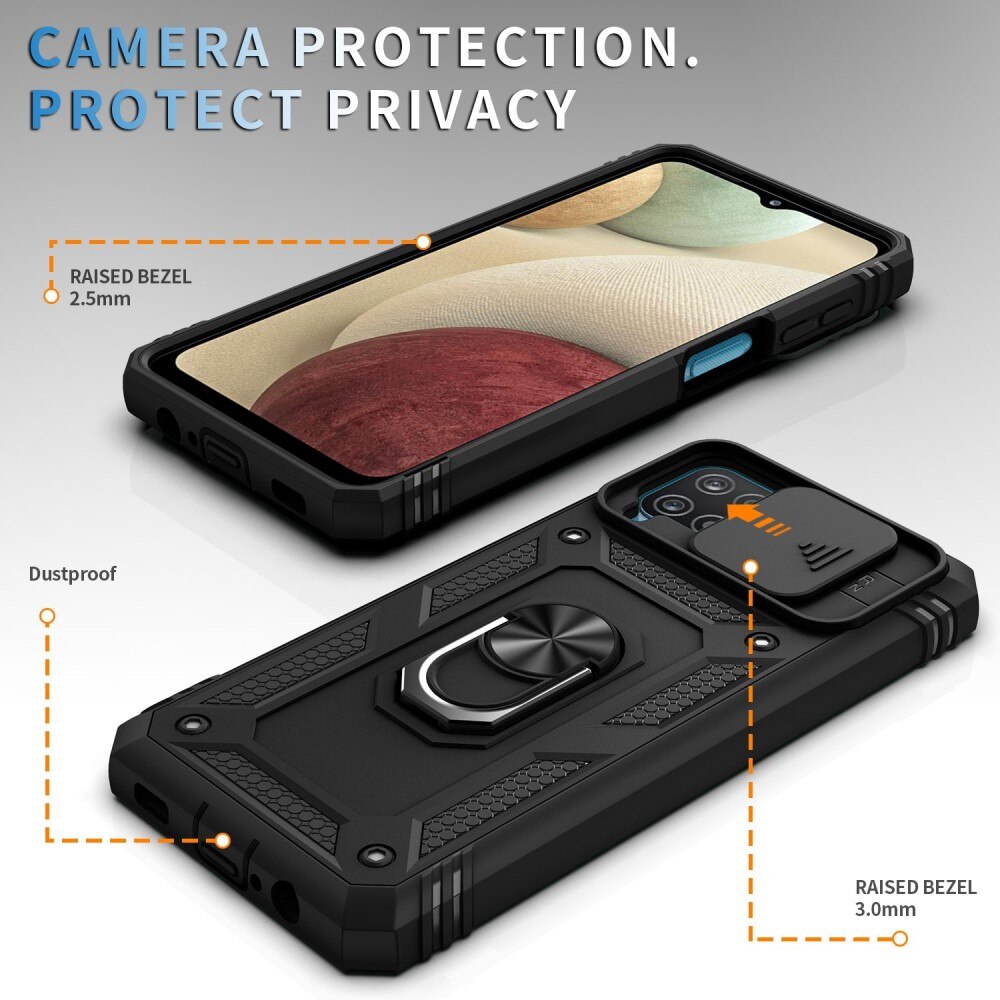 Funda híbrida Ring y Protector Cámara Samsung Galaxy A42 5G Negro