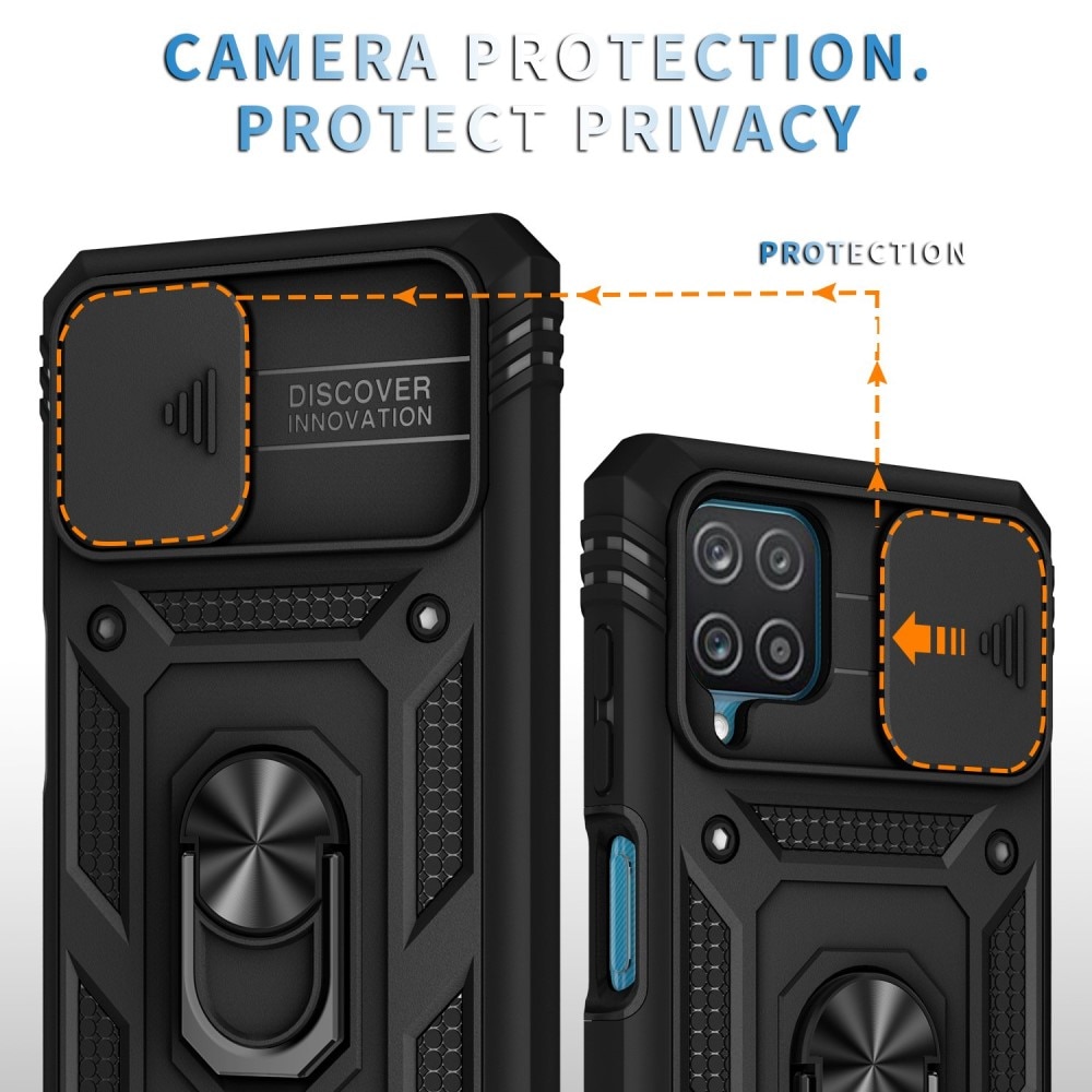 Funda híbrida Ring y Protector Cámara Samsung Galaxy A42 5G Negro