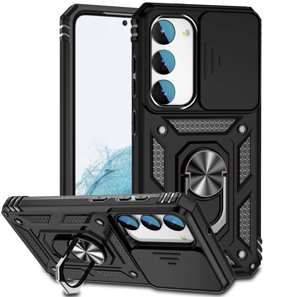 Funda híbrida Ring y Protector Cámara Samsung Galaxy S23 Negro