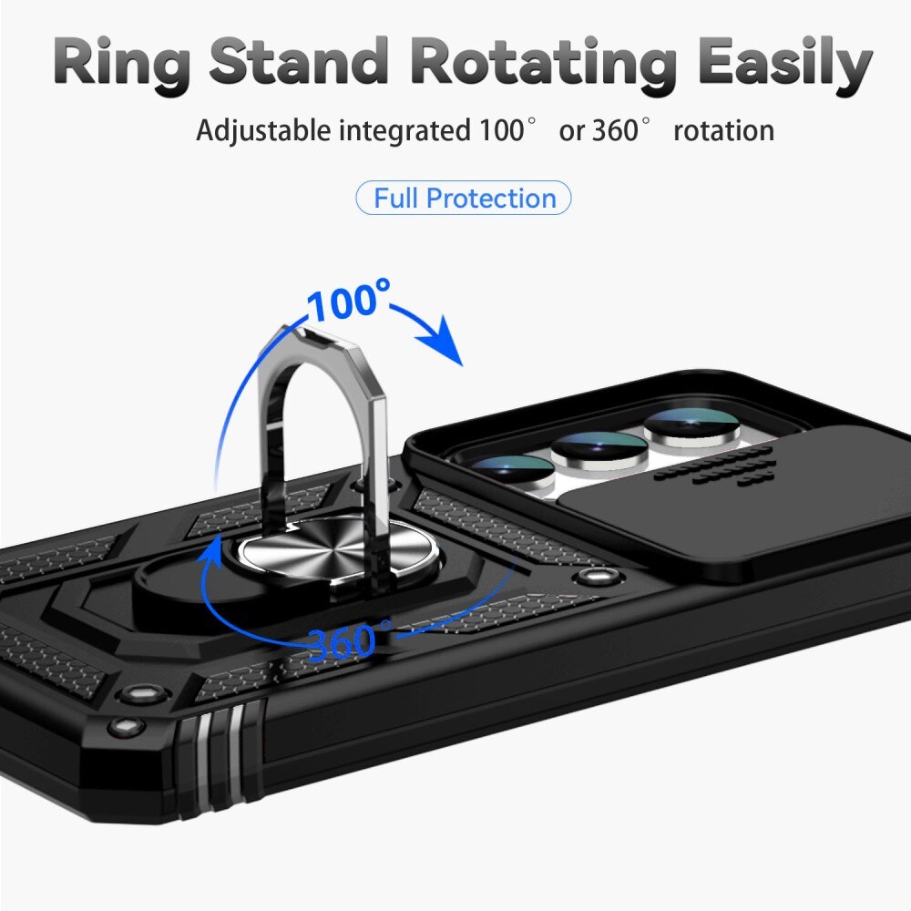 Funda híbrida Ring y Protector Cámara Samsung Galaxy S23 Negro
