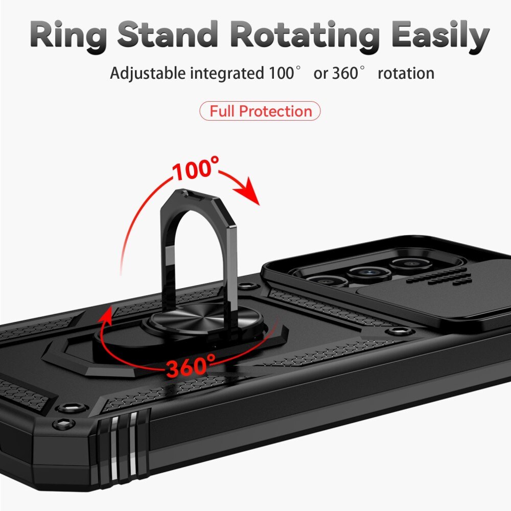 Funda híbrida Ring y Protector Cámara Samsung Galaxy A14 Negro