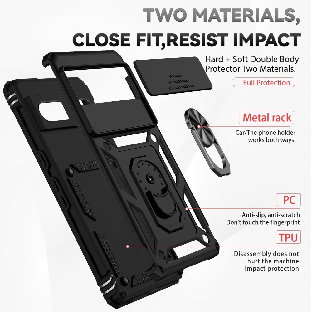 Funda híbrida Ring y Protector Cámara Google Pixel 7 Pro Negro