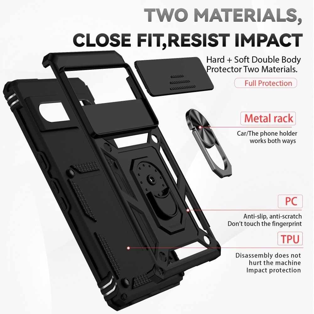 Funda híbrida Tech Ring y Protector Cámara Google Pixel 7 Pro negro