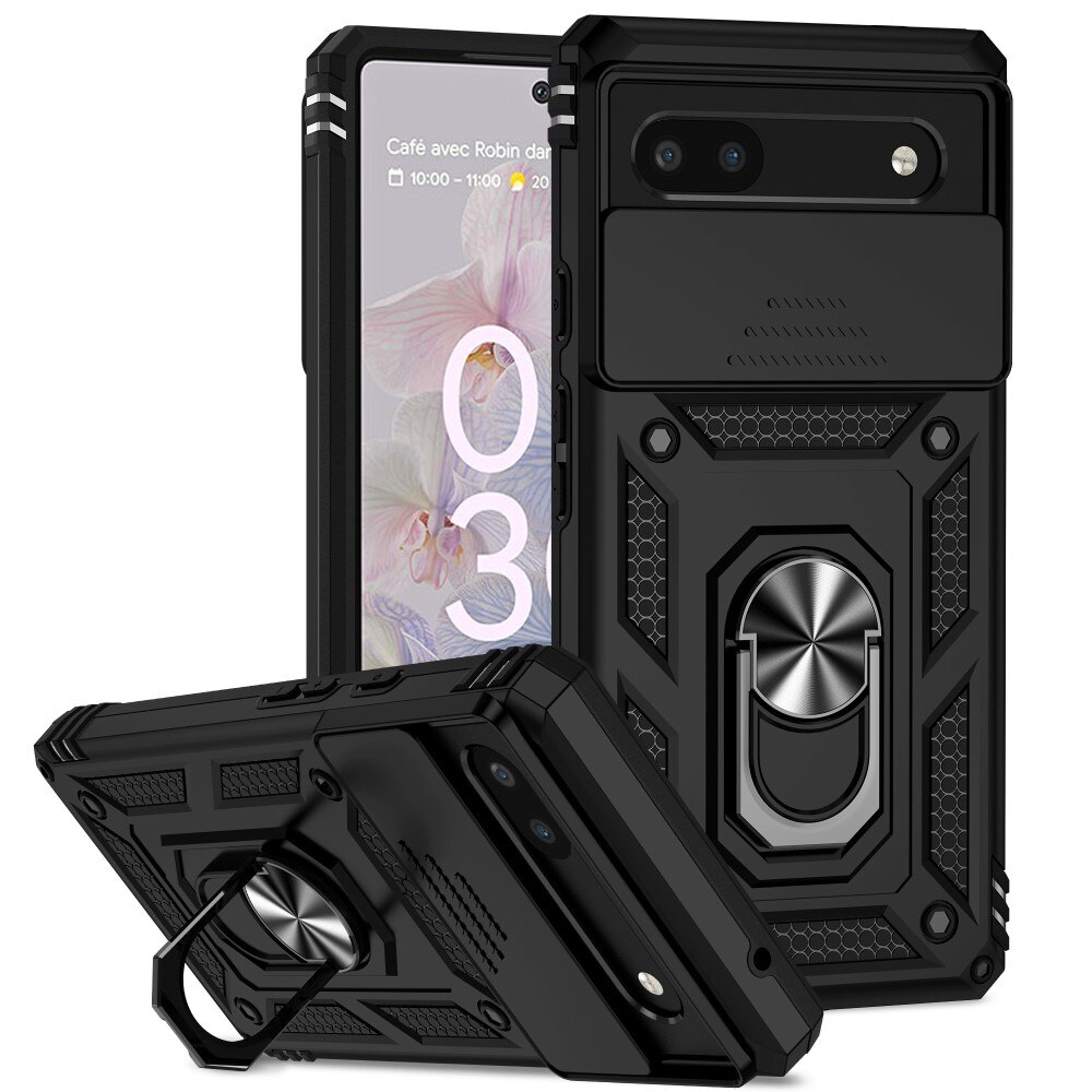 Funda híbrida Tech Ring y Protector Cámara Google Pixel 6a negro