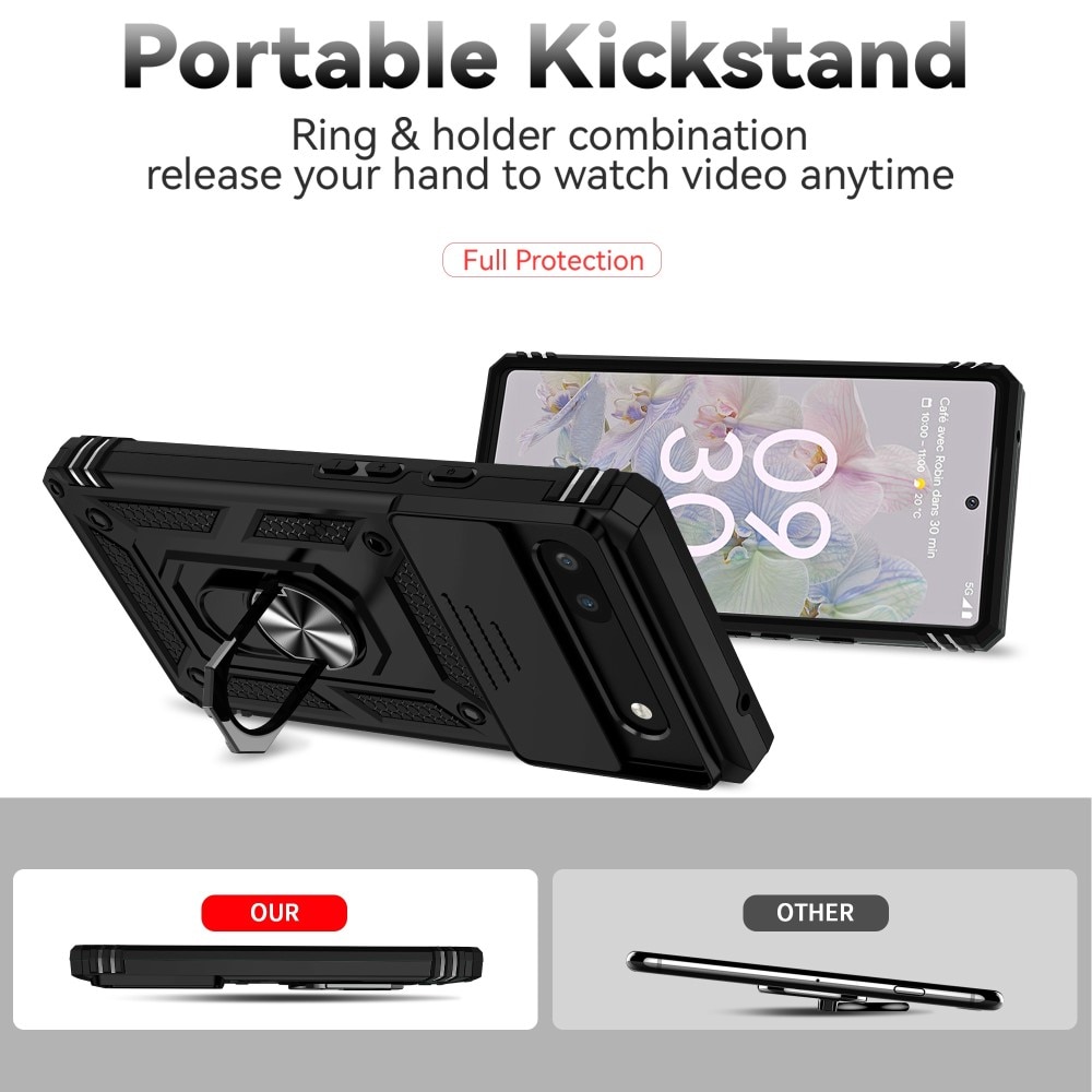 Funda híbrida Ring y Protector Cámara Google Pixel 6a Negro