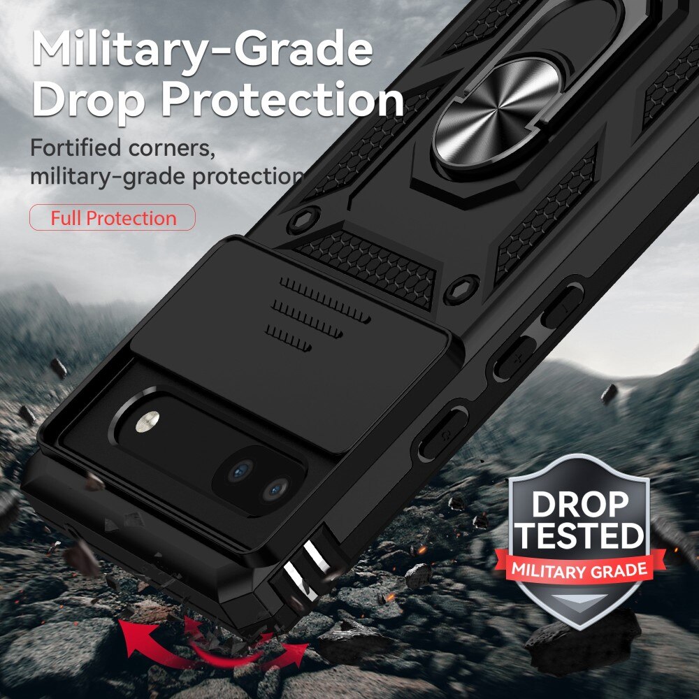 Funda híbrida Ring y Protector Cámara Google Pixel 6a Negro