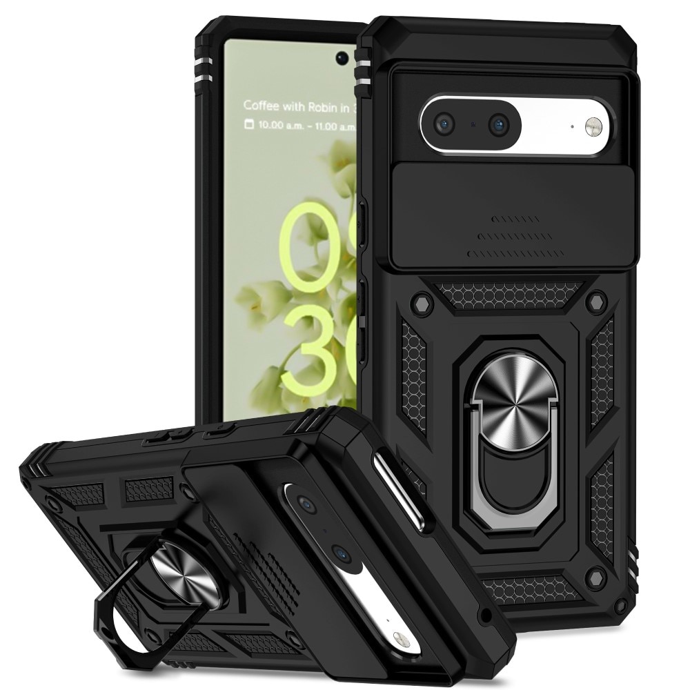 Funda híbrida Tech Ring y Protector Cámara Google Pixel 7a negro