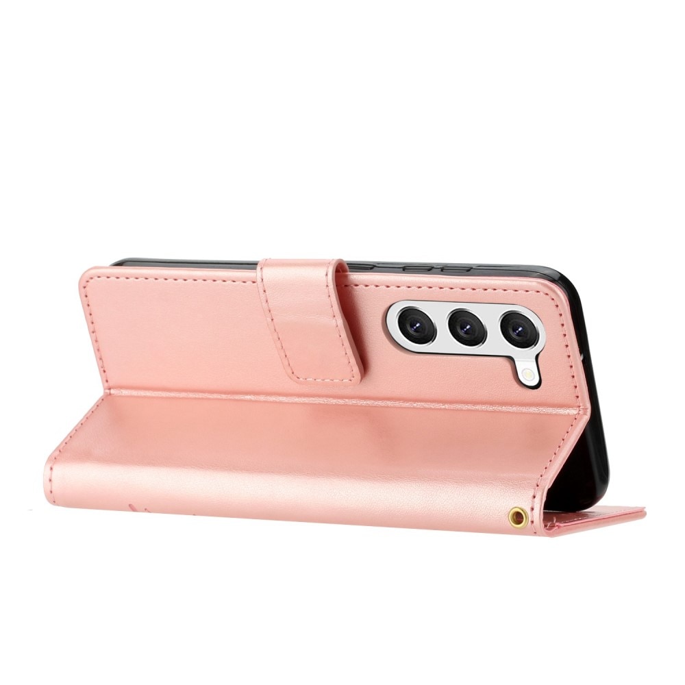Funda de Cuero con Mariposas Samsung Galaxy S23, Rosa