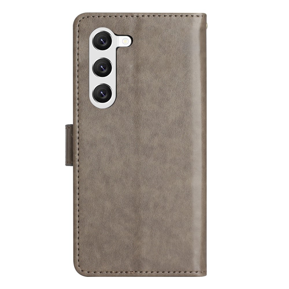 Funda de Cuero con Mariposas Samsung Galaxy S23, Gris