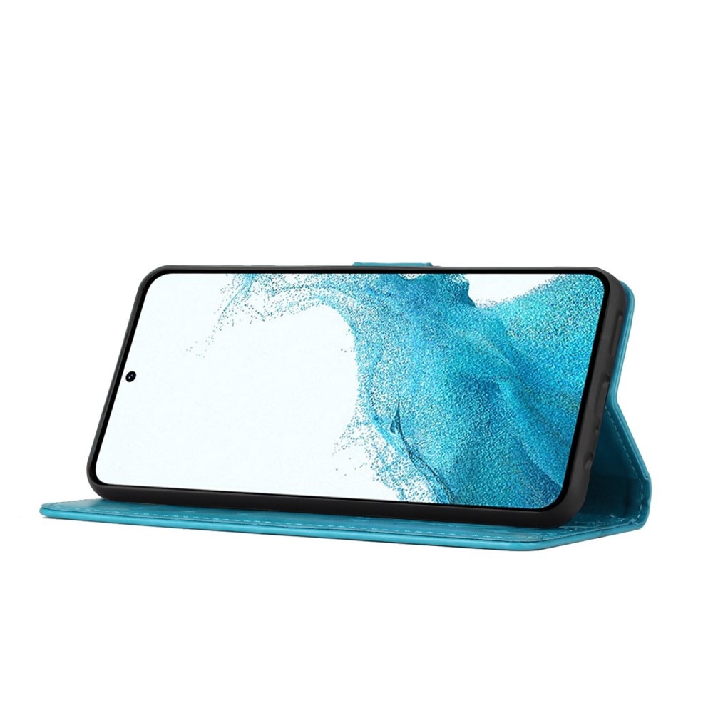 Funda de Cuero con Mariposas Samsung Galaxy S23, Azul