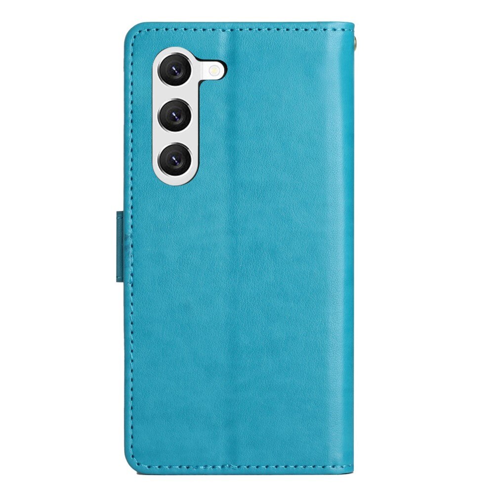Funda de Cuero con Mariposas Samsung Galaxy S23, Azul