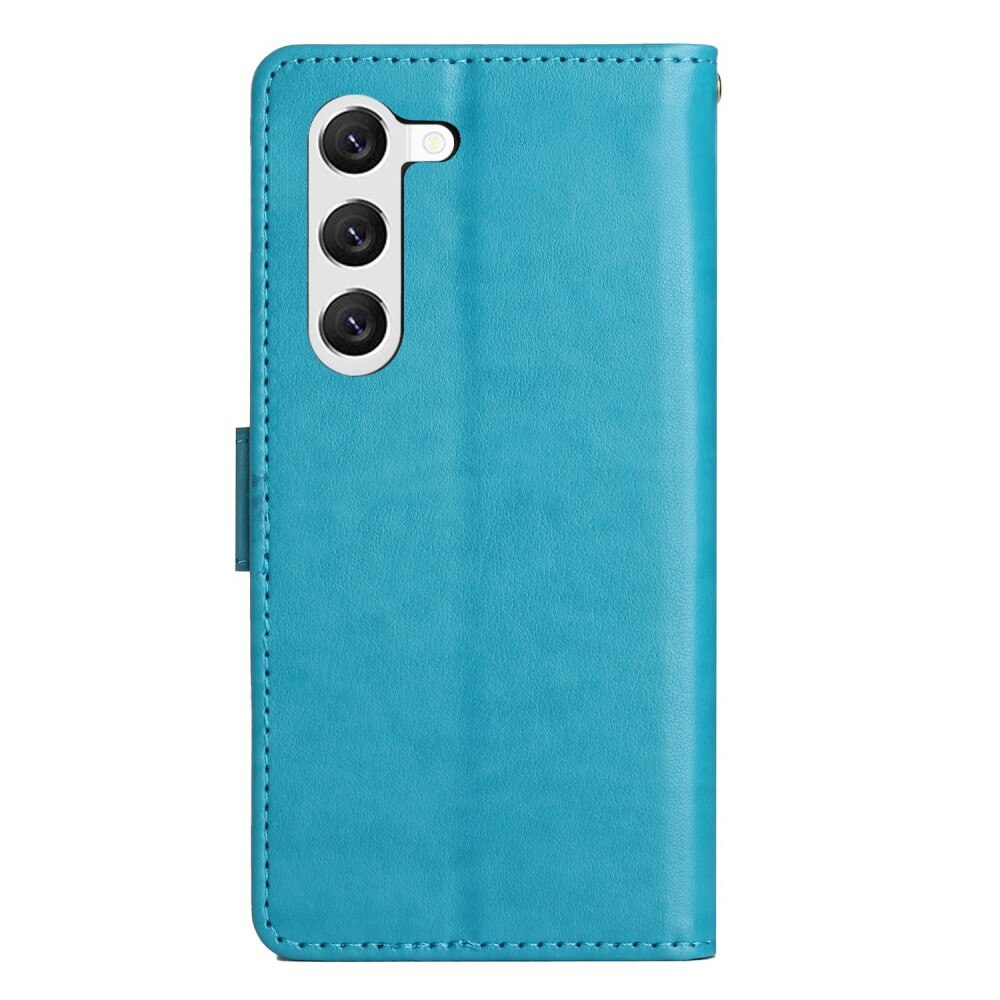 Funda de Cuero con Mariposas Samsung Galaxy S23, azul