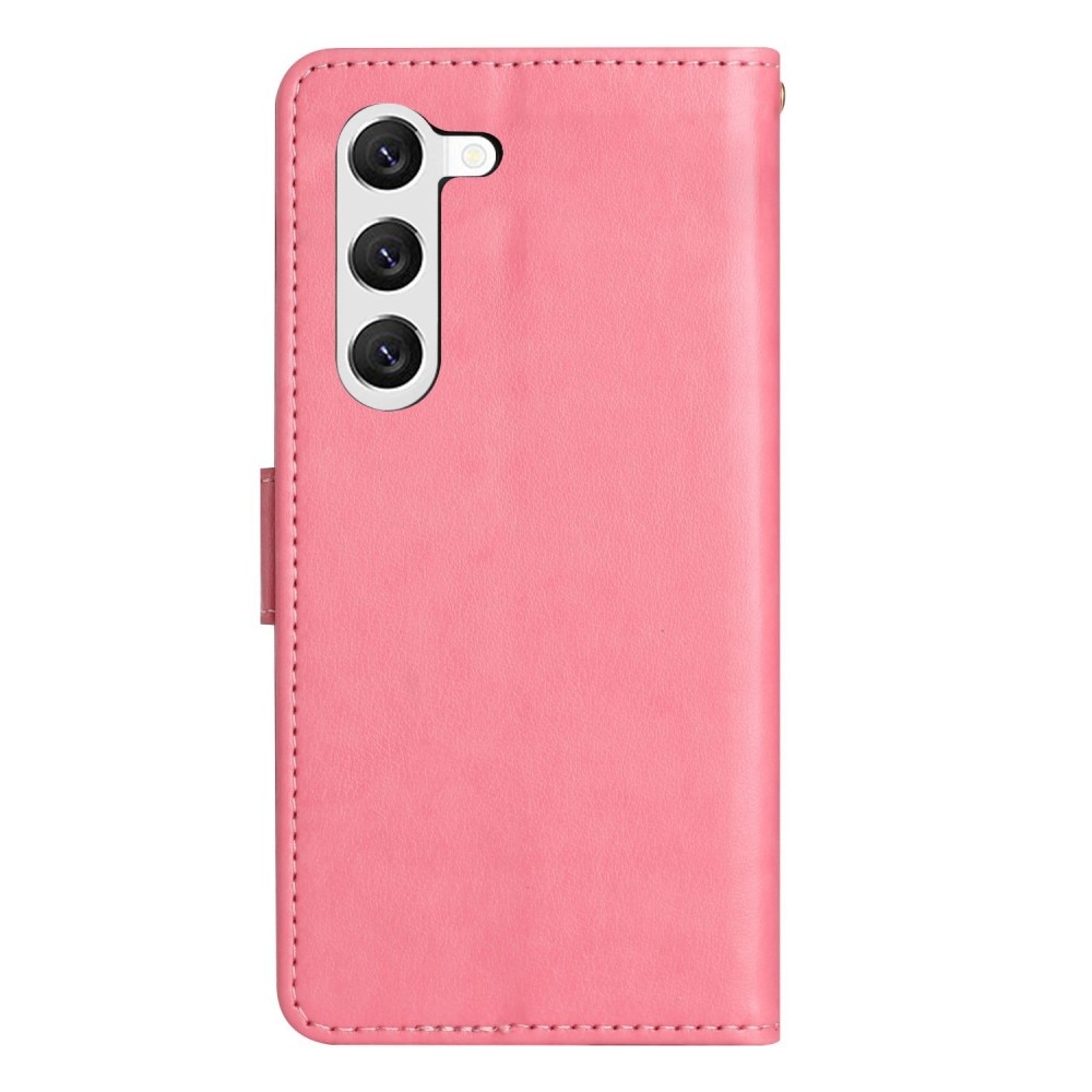 Funda de Cuero con Mariposas Samsung Galaxy S23, rosado