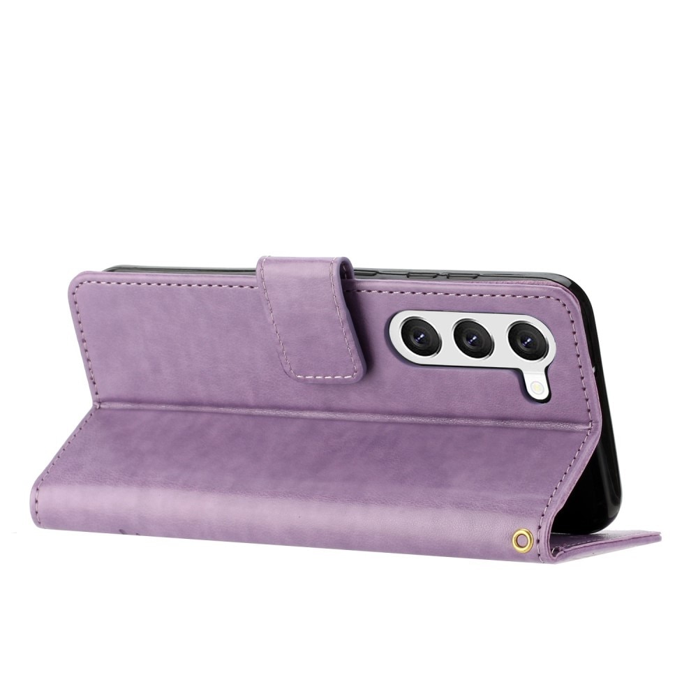 Funda de Cuero con Mariposas Samsung Galaxy S23, Púrpura