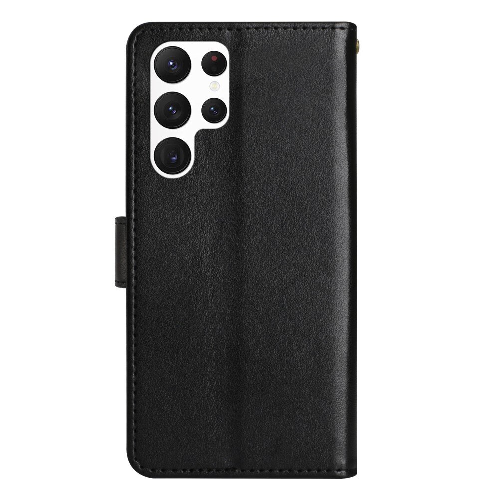 Funda de Cuero con Mariposas Samsung Galaxy S23 Ultra, Negro
