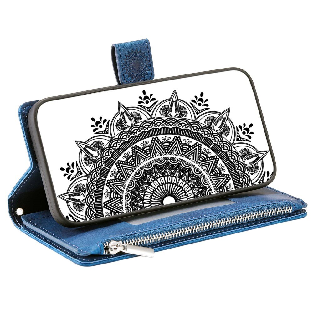 Funda Mandala tipo billetera iPhone 14 azul