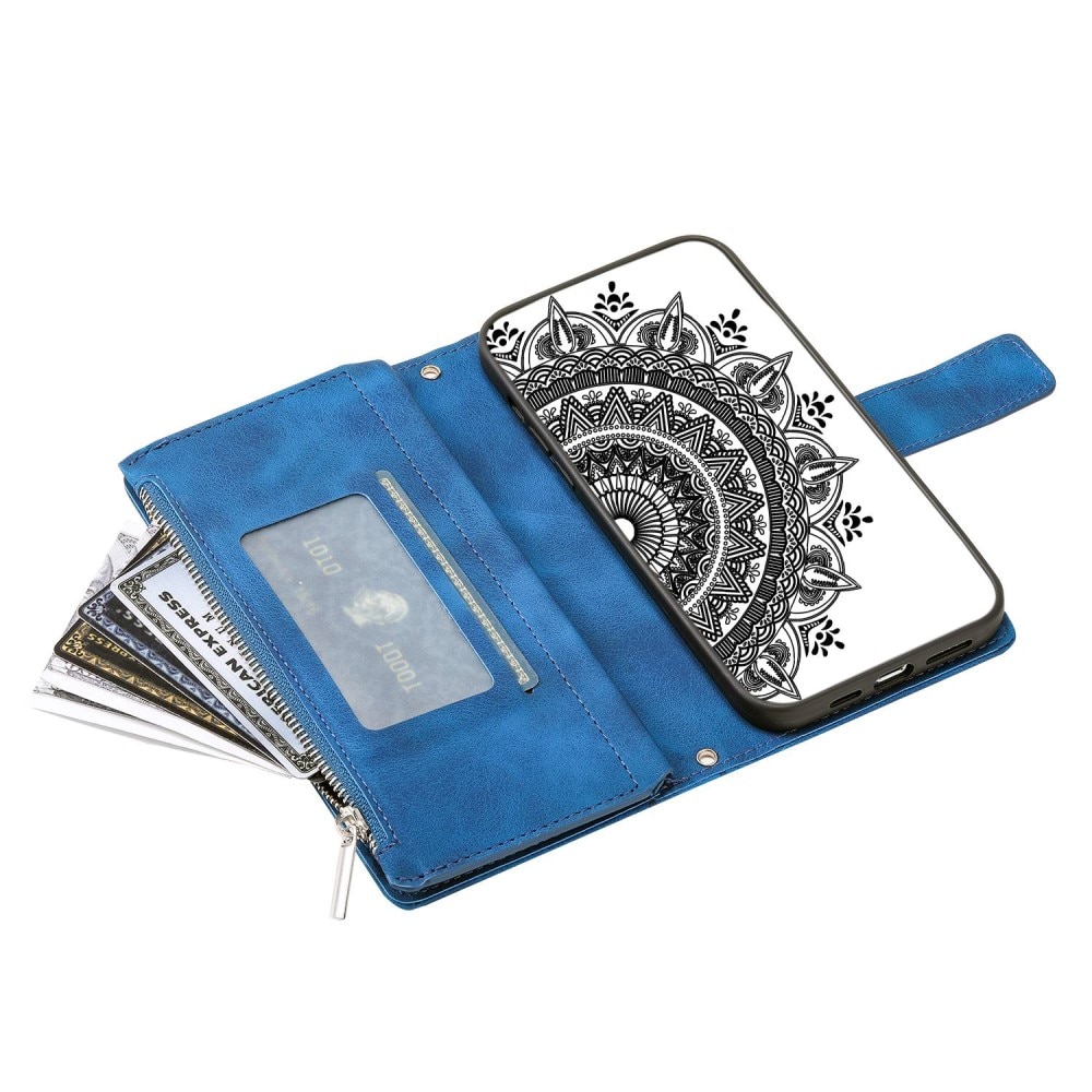 Funda Mandala tipo billetera iPhone 14 azul