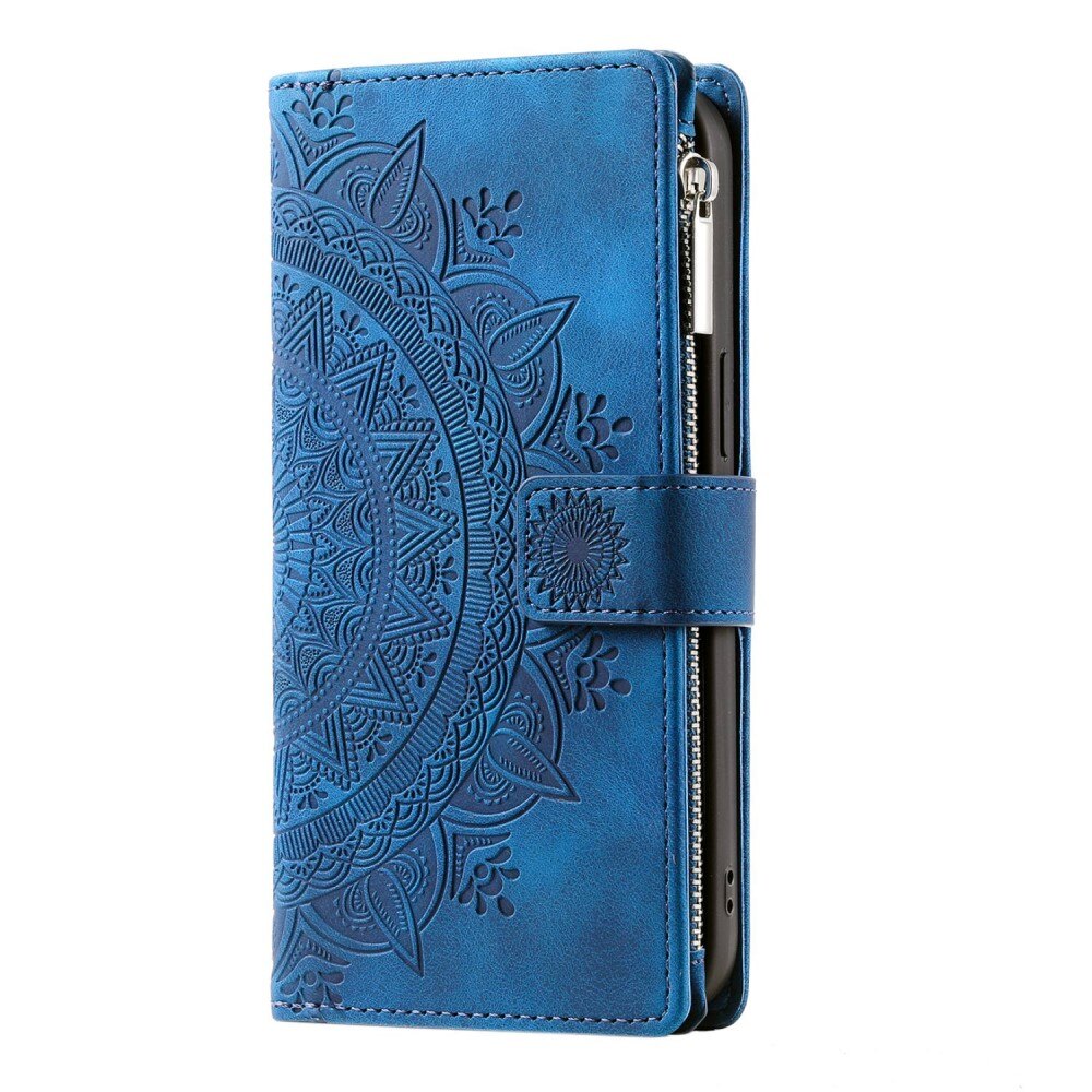 Funda Mandala tipo billetera iPhone 14 azul