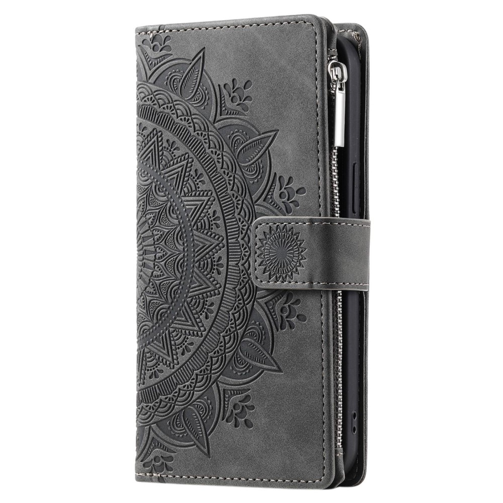 Funda Mandala tipo billetera Samsung Galaxy S23 Ultra gris