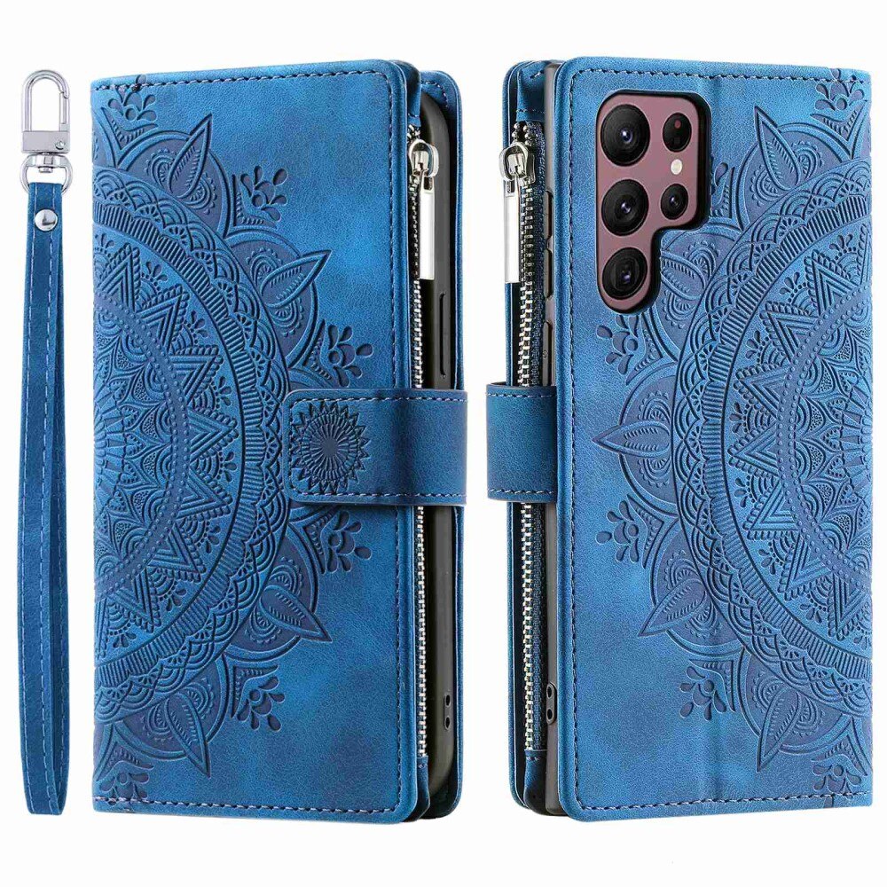 Funda Mandala tipo billetera Samsung Galaxy S23 Ultra azul