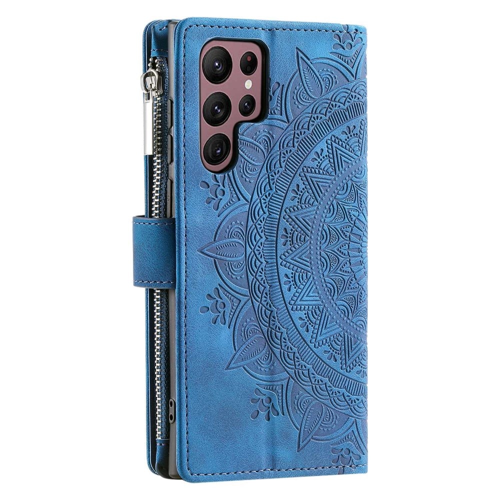 Funda Mandala tipo billetera Samsung Galaxy S23 Ultra azul