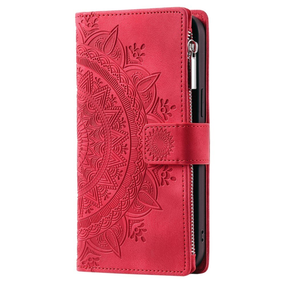 Funda Mandala tipo billetera Samsung Galaxy S23 Ultra rojo