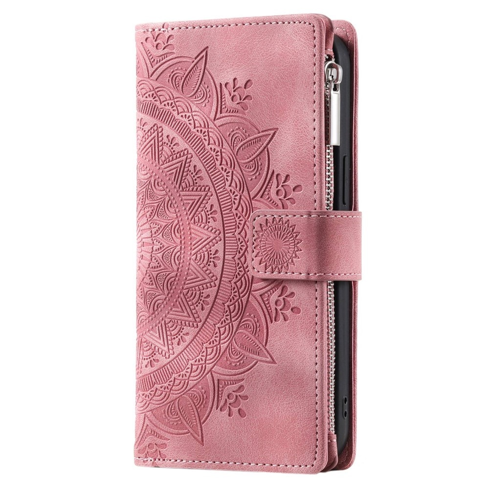 Funda Mandala tipo billetera Samsung Galaxy S23 Ultra rosado