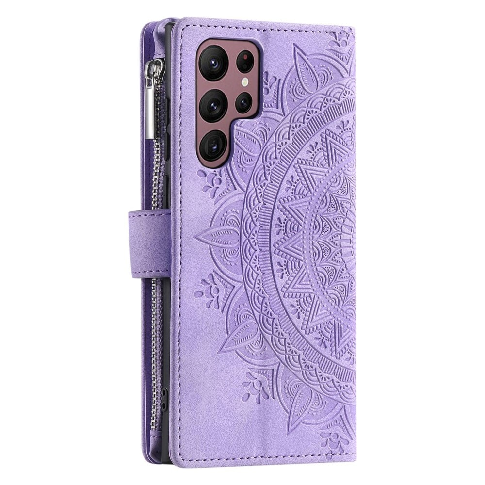 Funda Mandala tipo billetera Samsung Galaxy S23 Ultra violeta