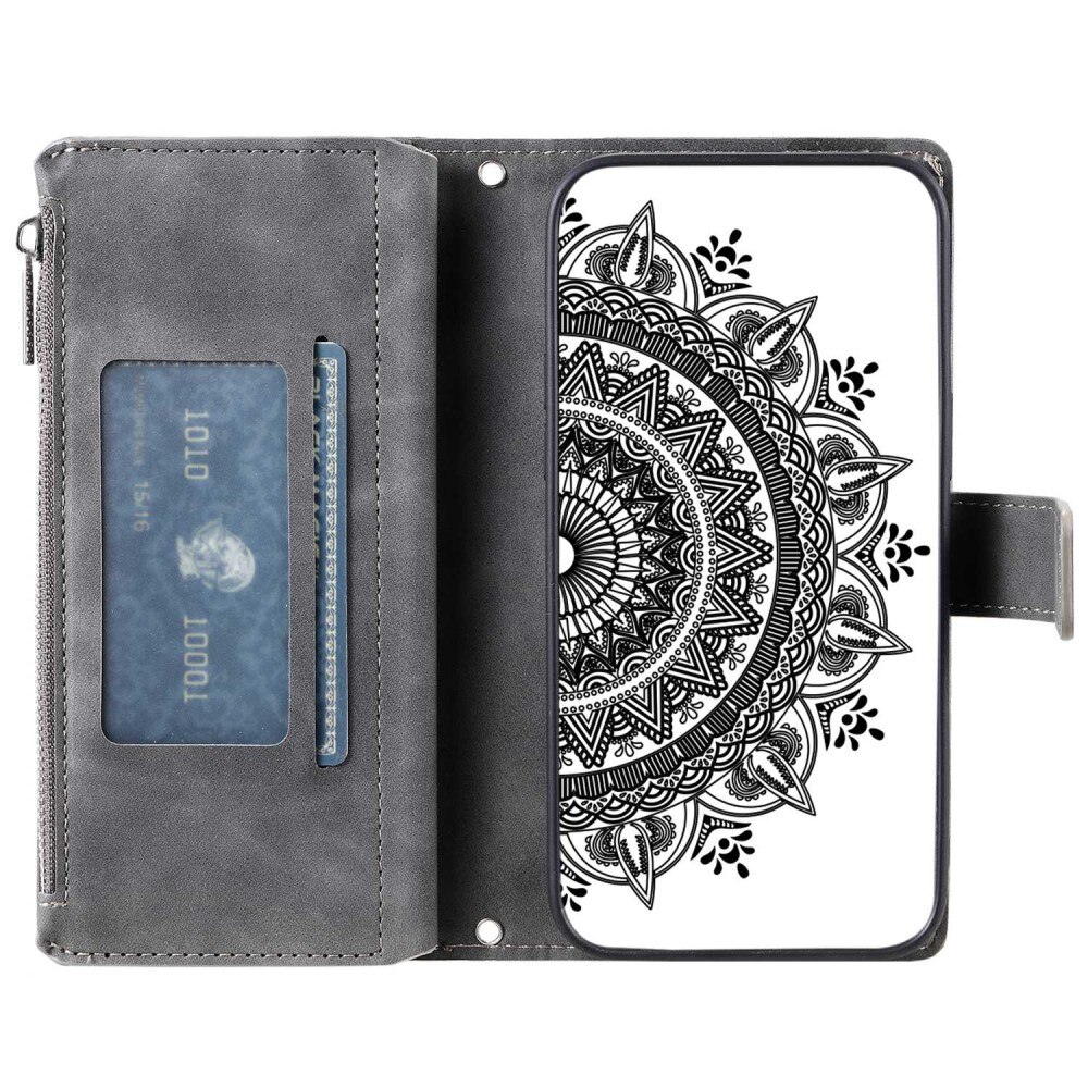 Funda Mandala tipo billetera Samsung Galaxy A53 gris