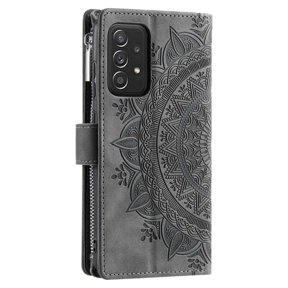 Funda Mandala tipo billetera Samsung Galaxy A53 gris