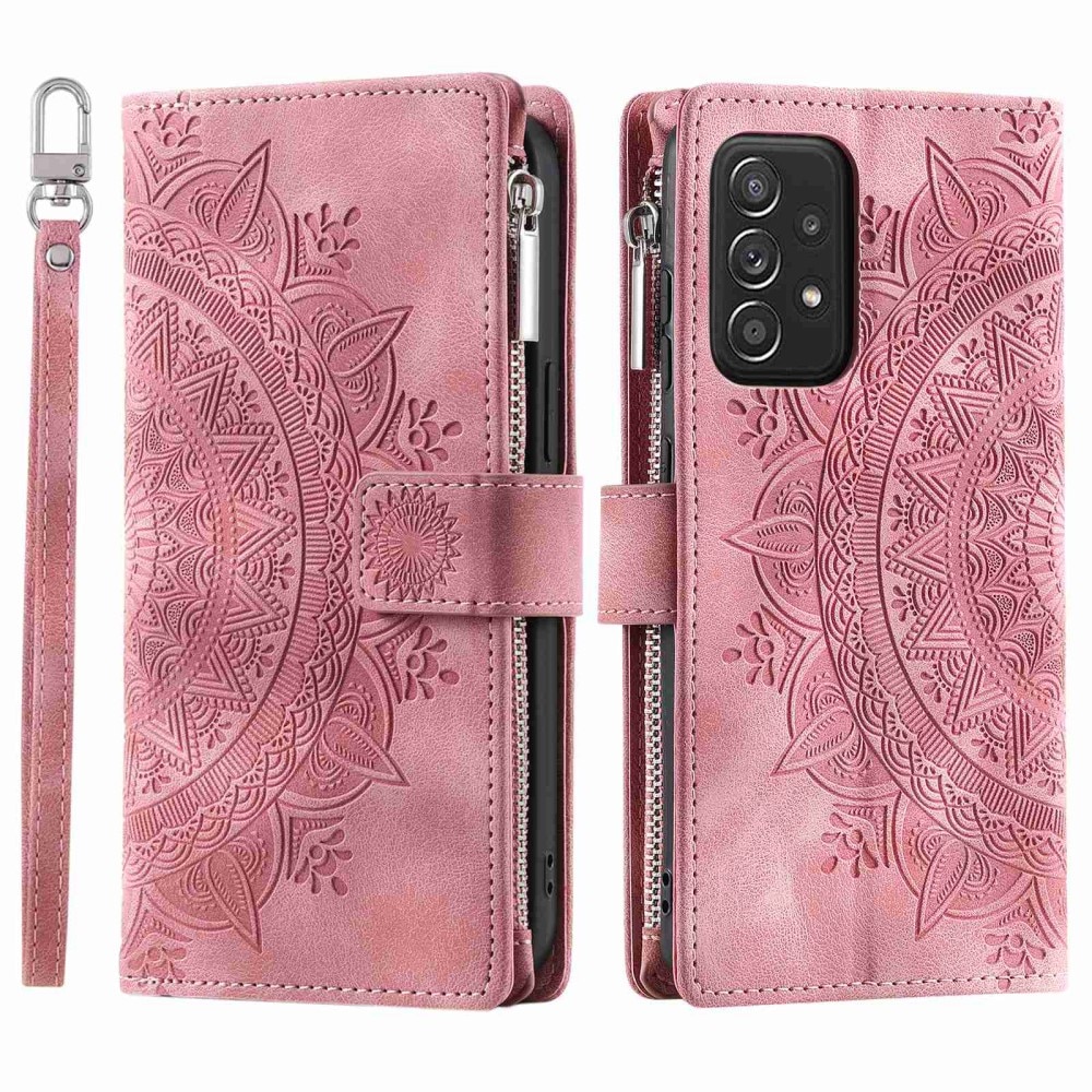 Funda Mandala tipo billetera Samsung Galaxy A53 rosado