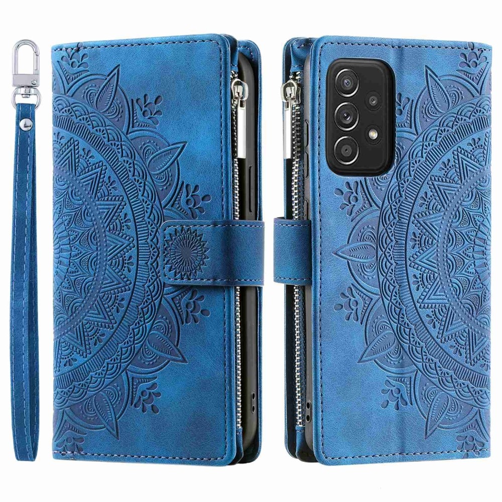 Funda Mandala tipo billetera Samsung Galaxy A52/A52s azul