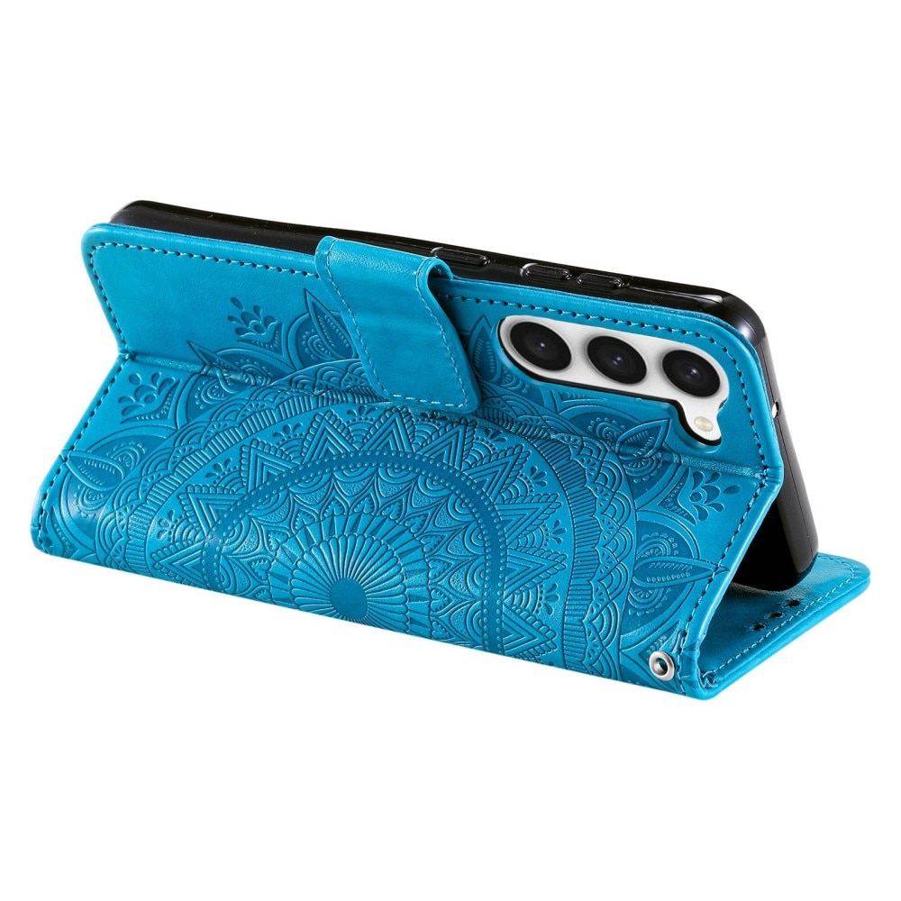 Funda de Cuero Mandala Samsung Galaxy S23 azul