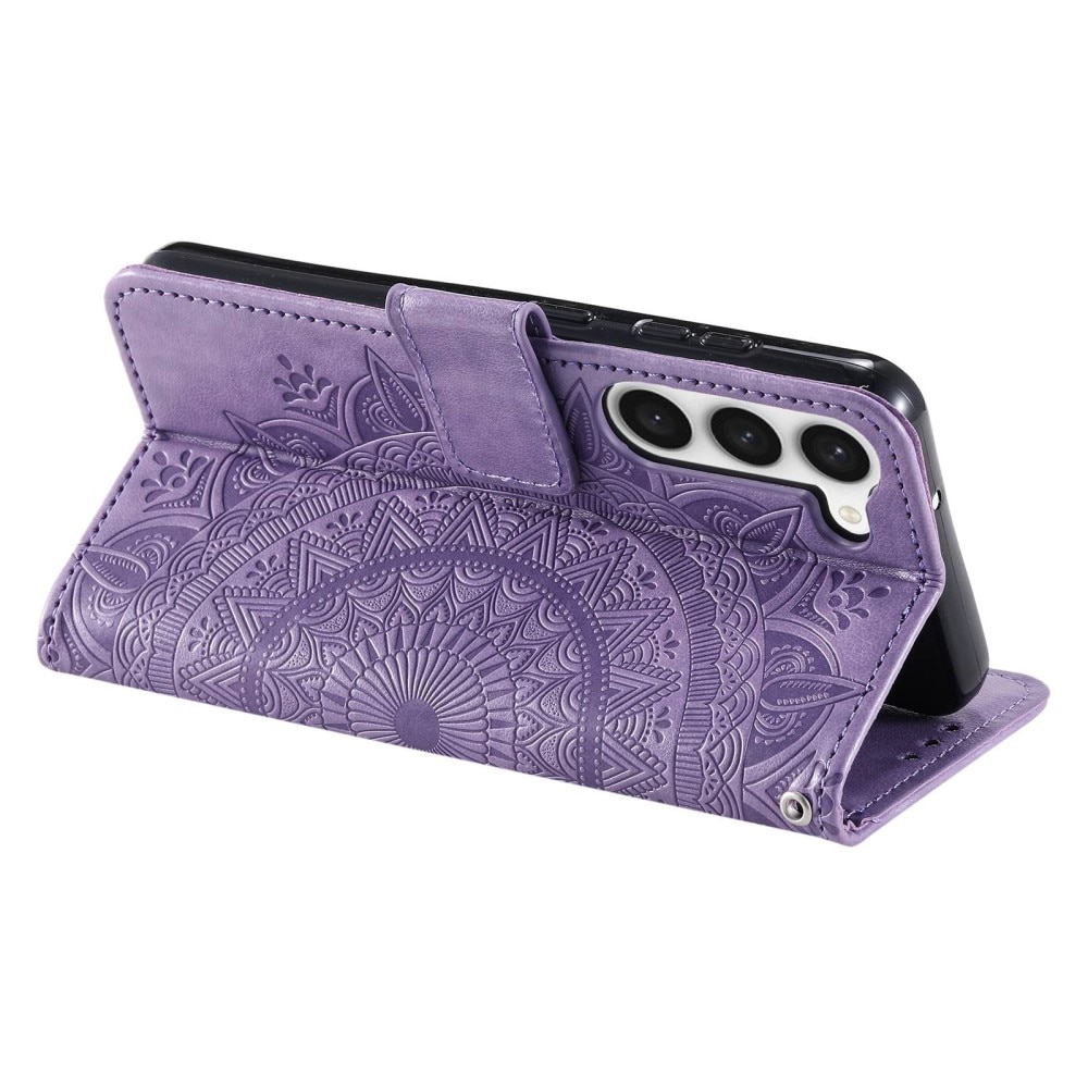 Funda de Cuero Mandala Samsung Galaxy S23 violeta