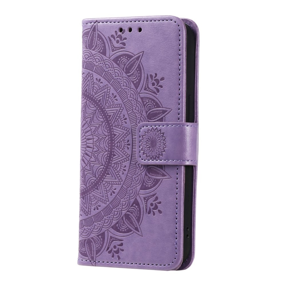 Funda de Cuero Mandala Samsung Galaxy S23 violeta