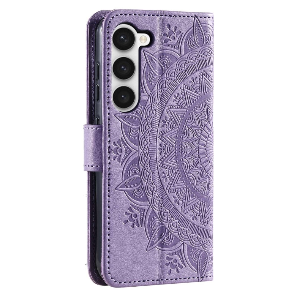 Funda de Cuero Mandala Samsung Galaxy S23 violeta