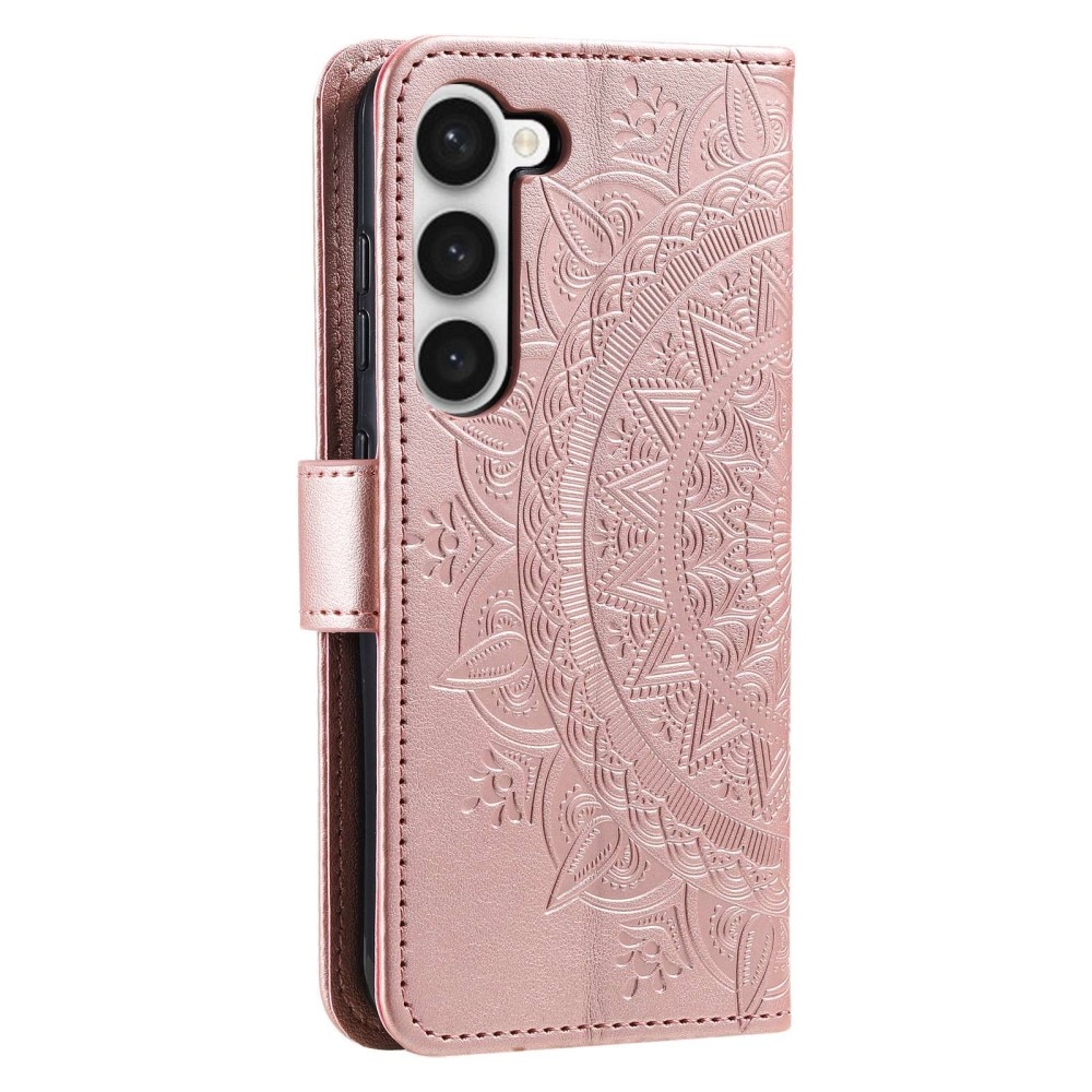 Funda de Cuero Mandala Samsung Galaxy S23 oro rosado