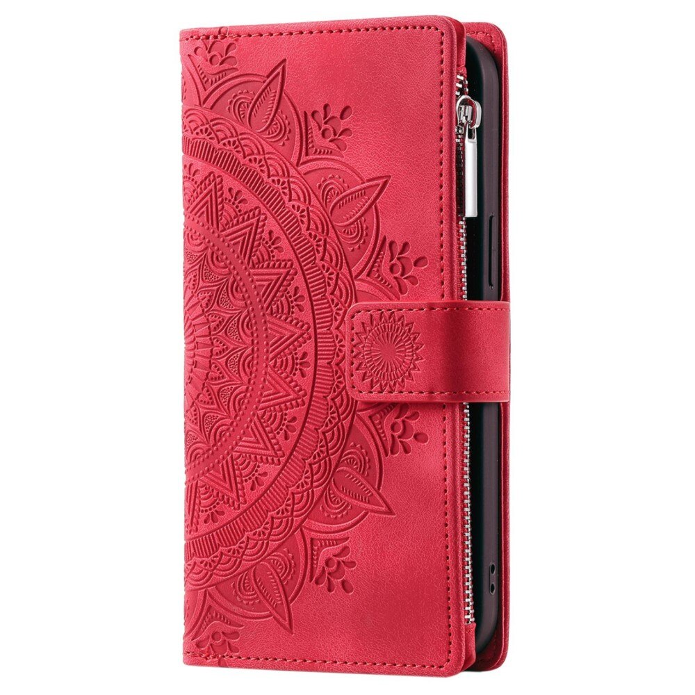 Funda Mandala tipo billetera Samsung Galaxy S23 rojo