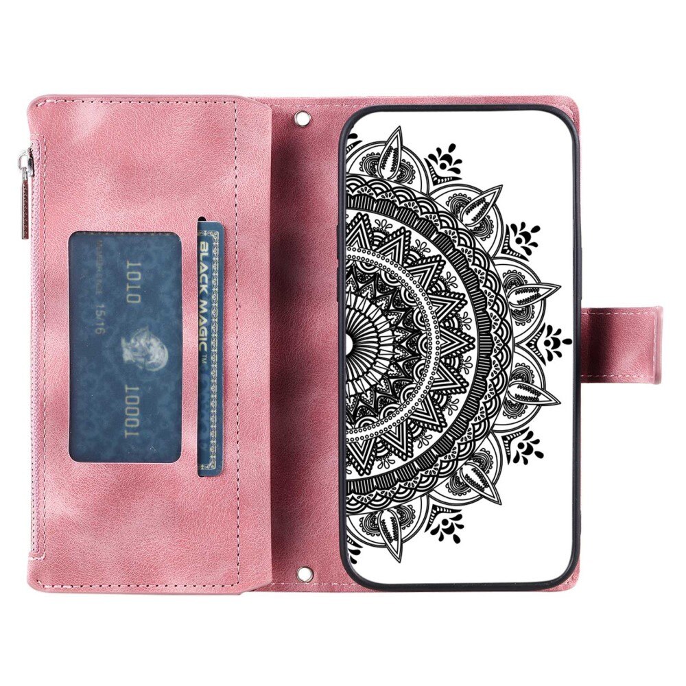 Funda Mandala tipo billetera Samsung Galaxy S23 rosado