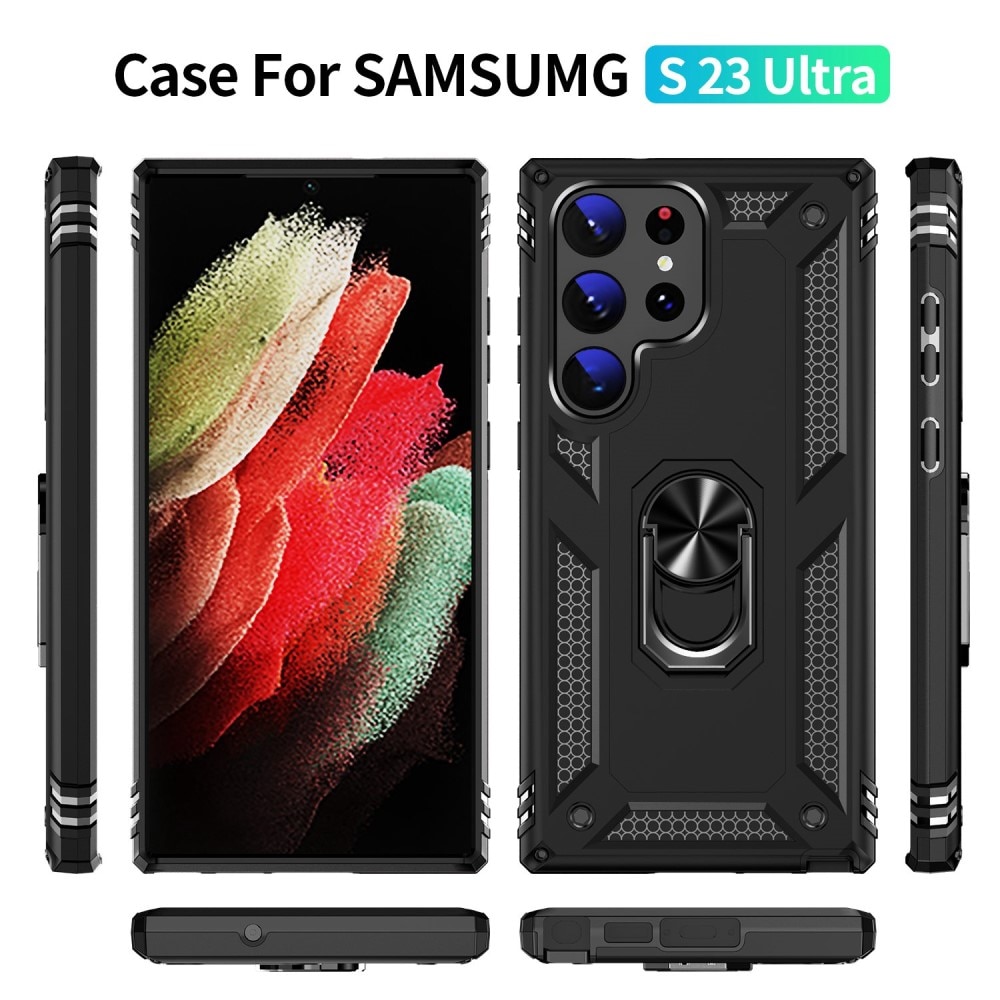 Funda híbrida Tech Ring Samsung Galaxy S23 Ultra negro