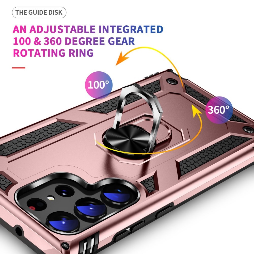 Funda híbrida Tech Ring Samsung Galaxy S23 Ultra oro rosa