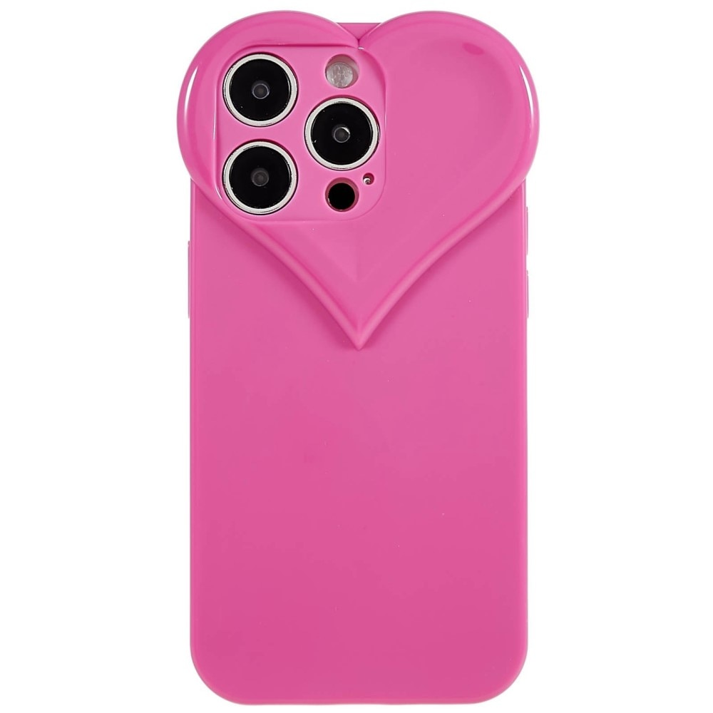 Funda TPU Corazón iPhone 14 Pro rosado